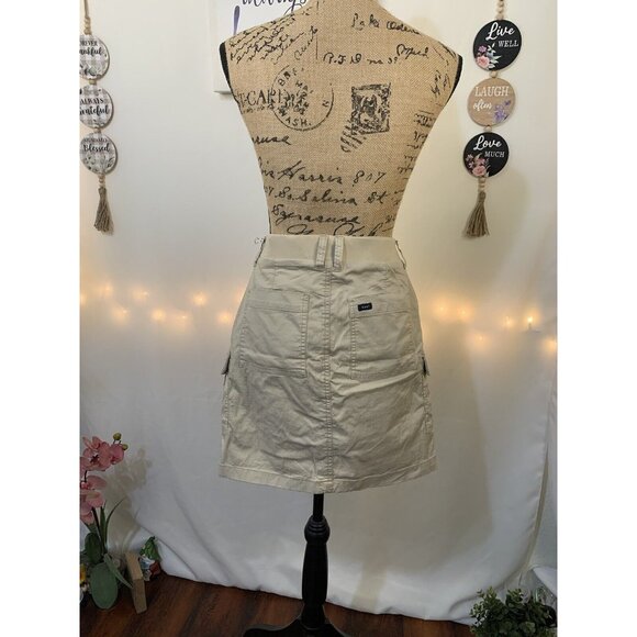 (C-84) lee skirt womens size 10 M beige color bags on the‎ side - Picture 2 of 7
